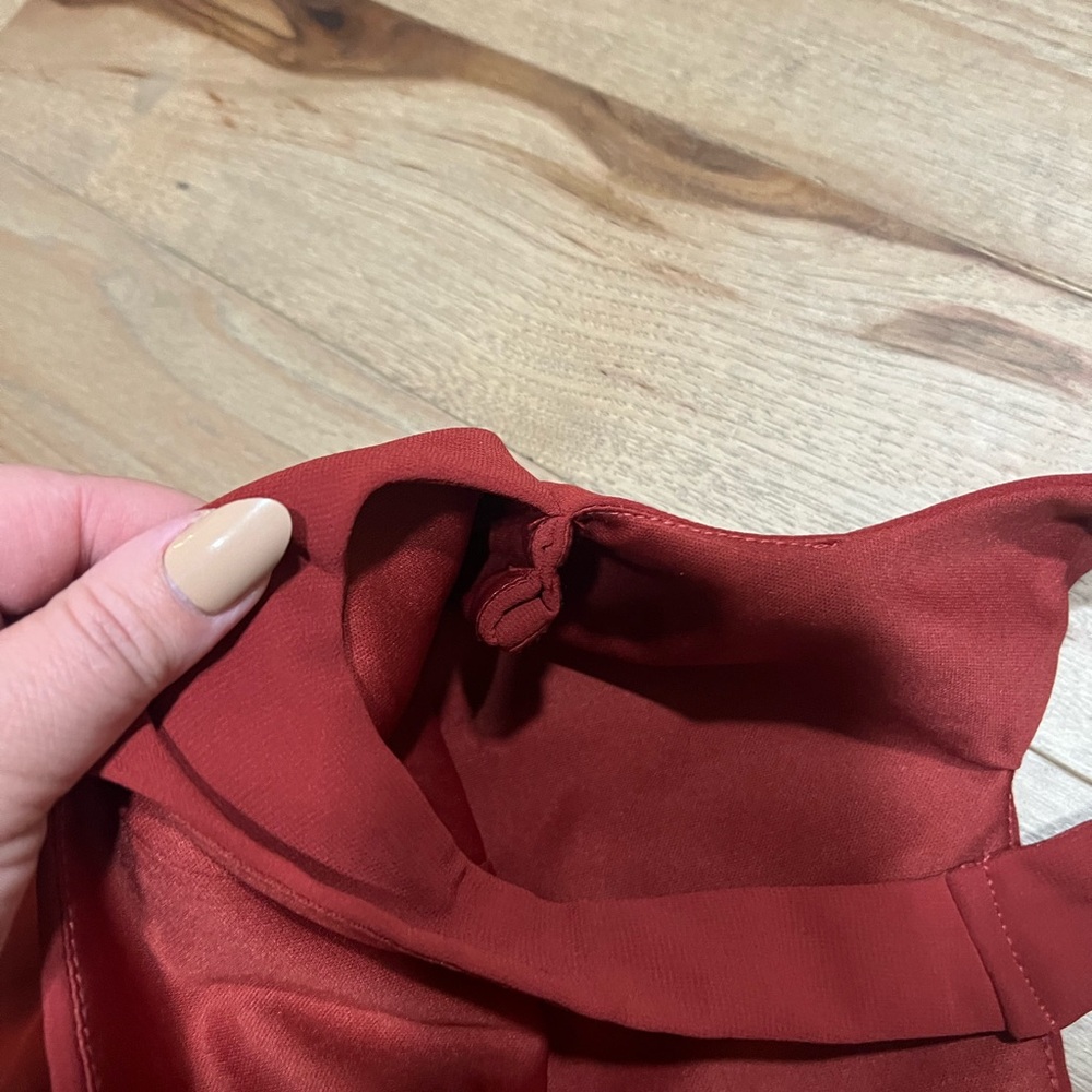 Lulus Disposition Rust Ruched Maxi Dress - Picture 9 of 11